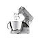 Graue Kenwood Titanium Chef Baker Küchenmaschine mit Edelstahlschüssel auf weißem Hintergrund.