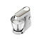Weiße Kenwood Titanium Chef Baker XL Küchenmaschine mit Rührschüssel und digitaler Waagenanzeige.