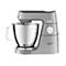Silberne Kenwood Titanium Chef Baker XL Küchenmaschine mit Rührschüssel vor weißem Hintergrund.