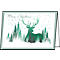 Kerstkaarten 'Merry Christmas' Kerstbos en rendier, 25 stuks, inclusief enveloppen, A6-formaat, 148 x 105 mm, glanzend karton, bedrukbaar