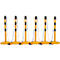 Kettingpalen - polypropyleen - 6 palen + 5 kettingen - geel/zwart - set