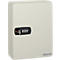 Beige key safe with combination lock and key. The brand name "beaumont" is visible on the safe.