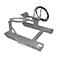 Kiepbak BAUER FD-H met hefcilinder, staal, B 1000 x D 1245 x H 475 mm, grijs