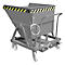 Kiepbak Bauer KS 400, staal, grijs, B 1220 x D 1200 x H 1115 mm, 400 l, tot 1000 kg, looprollen, handmatige kiepinrichting