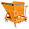 Kiepbak Bauer KS 400, staal, oranje, B 1220 x D 1200 x H 1115 mm, 400 l, tot 1000 kg, looprollen, handmatige kiepinrichting