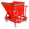 Kiepbak Bauer KS 400, staal, rood, B 1220 x D 1200 x H 1115 mm, 400 l, tot 1000 kg, looprollen, handmatige kiepinrichting