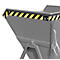 Kiepbak Bauer KS 550, staal, grijs, B 1245 x D 1200 x H 1170 mm, 550 l, tot 1000 kg, looprollen, handmatige kiepinrichting