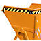 Kiepbak Bauer KS 550, staal, oranje, B 1245 x D 1200 x H 1170 mm, 550 l, tot 1000 kg, looprollen, handmatige kiepinrichting