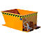 Kiepbak GU-RZ30, voor trolleytreinen, kiep- en schuifbeveiliging, 300 l, RAL 2000 geel