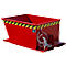 Kiepbak GU-RZ30, voor trolleytreinen, kiep- en schuifbeveiliging, 300 l, RAL 3000 rood