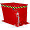 Kiepbak GU-RZ55, voor trolleytreinen, kiep- en schuifbeveiliging, 550 l, RAL 3000 rood
