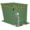 Kiepbak GU-RZ55, voor trolleytreinen, kiep- en schuifbeveiliging, 550 l, RAL 6011 groen