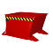 Kiepbak voor spanen SGU-RZ30, voor trolleytreinen, olie- en waterdicht, 300 l, RAL 3000 rood