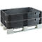 KIGA Kunststoffaufsatzrahmen KIGAFRAME®, L 1200 × B 800 × H 200 mm, stapelbar, PP/PE Recycling-Mix, schwarz