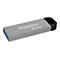 Clé USB Kingston gris-argenté avec embout noir. Inscription Kingston 64 Go.