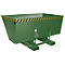 Kippbehälter AK 150, mit Abrollsystem, 1500 l, 1000 kg, L 1420 x B 2280 x H 1070 mm, RAL 6011 grün