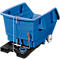 Kippbehälter mit Rollen, Polyethylen, blau, B 960 x T 1530 x H 830 mm, 500 l, Schüttkanthöhe 460 mm, bis 150 kg, Kipp-Arretierungsvorrichtung