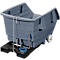 Kippbehälter mit Rollen, Polyethylen, grau, B 960 x T 1530 x H 830 mm, 500 l, Schüttkanthöhe 460 mm, bis 150 kg, Kipp-Arretierungsvorrichtung