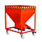 Kippbehälter SR-D 375, Tragkraft 375 kg, mit Rollen & Schieberverschluss, B 780 x H 1230 mm, Stahl, feuerrot RAL 3000