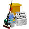 Kit d'intervention blanc pour les huiles dans un conteneur mobile, capacité d'absorption 200 L, 167 p. dans le set