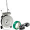 Kit de cerclage professionnel, avec chariot de déroulement entièrement galvanisé, appareil de cerclage par accu BXT3-16 &amp; KU feuillard en polyester, L 1700 m x l 16 mm, épaisseur 0,73 mm, gaufré, vert