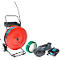 Kit de cerclage professionnel, avec chariot de déroulement Premium X, appareil de cerclage par accu BW-04 &amp; feuillard en polyester PET, L 1200 m x l 15,5 mm, épaisseur 0,9 mm, gaufré, vert