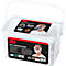 Boîte blanche 3M avec masques de sécurité. Imprimé : "SAFETY STARTER BOX FOR PROS". Images de masques et filtres.