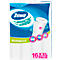Zewa wipes package, white, with blue accents and product logos. Prints: 'Pure White', '16 XXL Rolls'.