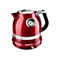 Roter KitchenAid Wasserkocher mit Temperaturanzeige und Regler auf weißem Hintergrund.