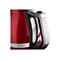 Nahaufnahme eines roten KitchenAid Wasserkochers mit Wasserstandsanzeige am Griff.