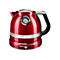 Roter KitchenAid Wasserkocher mit Thermometeranzeige und Temperaturregler an der Basis.