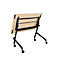 Klappbarer Schreibtisch, mit 4 feststellbaren Rollen, Rechteck, Rundrohr, B 1200 x T 600 x H 720 mm, Ahorn-Dekor/schwarz