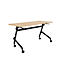 Klappbarer Schreibtisch, mit 4 feststellbaren Rollen, Rechteck, Rundrohr, B 1400 x T 600 x H 720 mm, Ahorn-Dekor/schwarz