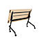 Klappbarer Schreibtisch, mit 4 feststellbaren Rollen, Rechteck, Rundrohr, B 1400 x T 600 x H 720 mm, Ahorn-Dekor/schwarz