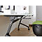 Klappbarer Schreibtisch, mit 4 feststellbaren Rollen, Rechteck, Rundrohr, B 1400 x T 600 x H 720 mm, weiß/schwarz