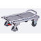 Klappbügelwagen, Aluminium/ Riffelblech, alusilber, L 900 x B 600 mm, klappbarer mit Querstrebe, TPE-Rollen mit EasySTOP, bis 150 kg