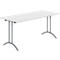 Klaptafel - B 1600 x D 700 x H 720 mm - dubbel T-poot frame - speciaal klapbeslag en vloercompensatie - ichtgrijs/antraciet - Schäfer Shop Select