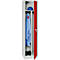 Kledinglocker, 1 deur, B 400 x H 1800 mm cilinderslot, lichtgrijs/rood