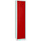 Kledinglocker, 1 deur, B 400 x H 1800 mm cilinderslot, lichtgrijs/rood