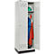 Kledinglocker - 2 compartimenten - B 630 x D 500 X H 1800 mm - met sokkel – met cilinderslot - lichtgrijs RAL 7035/ lichtgrijs RAL 7035 – ons merk Schäfer Shop Pure