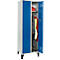 Kledinglocker - 2 compartimenten - B 630 x D 500 X H 1850 mm - met poten – met cilinderslot - lichtgrijs RAL 7035/gentiaanblauw RAL 5010 – ons merk Schäfer Shop Pure