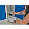 Kledinglocker - 2 compartimenten - B 630 x D 500 X H 1850 mm - met poten – met draaigrendelslot - lichtgrijs RAL 7035/gentiaanblauw RAL 5010 – ons merk Schäfer Shop Pure