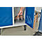 Kledinglocker - 2 compartimenten - B 630 x D 500 X H 1850 mm - met poten – met draaigrendelslot - lichtgrijs RAL 7035/gentiaanblauw RAL 5010 – ons merk Schäfer Shop Pure