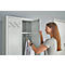 Kledinglocker - 2 compartimenten - B 630 x D 500 X H 1850 mm - met poten – met draaigrendelslot - lichtgrijs RAL 7035/lichtgrijs RAL 7035 – ons merk Schäfer Shop Pure