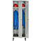Kledinglocker - 2 compartimenten - B 630 x D 500 X H 1850 mm - met poten – met draaigrendelslot - lichtgrijs RAL 7035/lichtgrijs RAL 7035 – ons merk Schäfer Shop Pure