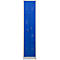 Kledinglocker, 2 compartimenten, met fitting, 2 vakken, z-deuren, cilinderslot, lichtgrijs/gentiaanblauw
