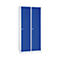 Kledinglocker, 2 deuren, B 800 x H 1800 mm draaigrendelslot, lichtgrijs/gentiaanblauw