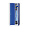 Kledinglocker, 2 deuren, B 800 x H 1800 mm draaigrendelslot, lichtgrijs/gentiaanblauw
