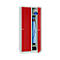 Kledinglocker, 2 deuren, B 800 x H 1800 mm draaigrendelslot, lichtgrijs/vuurrood