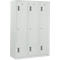 Kledinglocker, 3 compartimenten, grijs RAL 7035 B 1200 x D 500 x H 1800 mm cilinder
